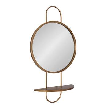 19"x33" Patel Round Mirror with Shelf - Kate & Laurel All Things Decor