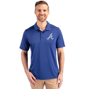 Atlanta Braves Cutter & Buck Prospect Eco Textured Stretch Recycled Mens Big & Tall Polo - 1 of 1