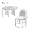 5-Piece Vintage Wood Extendable Dining Table Set with 4 Upholstered Chairs, Expandable Kitchen Table for Dining Room-The Pop Home - 4 of 4