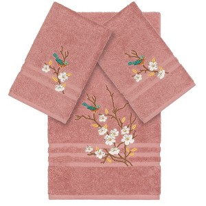 Linum Home Textiles 100% Turkish Cotton SPRING TIME Embellished Towel Set - 1 of 4