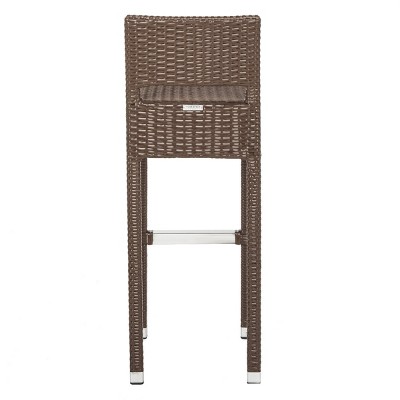 Landry Brown Rattan and Aluminum Bar Stool