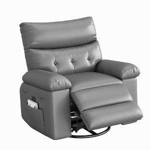 Recliner Chair, PU Leather Electric Reclining Sofa with Massage for Adults, 270° Swivel Home Theater Seating - 1 of 4