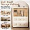 KTMBDW Portable Wardrobe Closet Storage Organizer for Clothes, Clothes Dresser with Doors and Cubes & 1 Hanging Rod, 6 pcs hangers for Bedroom, White - 4 of 4