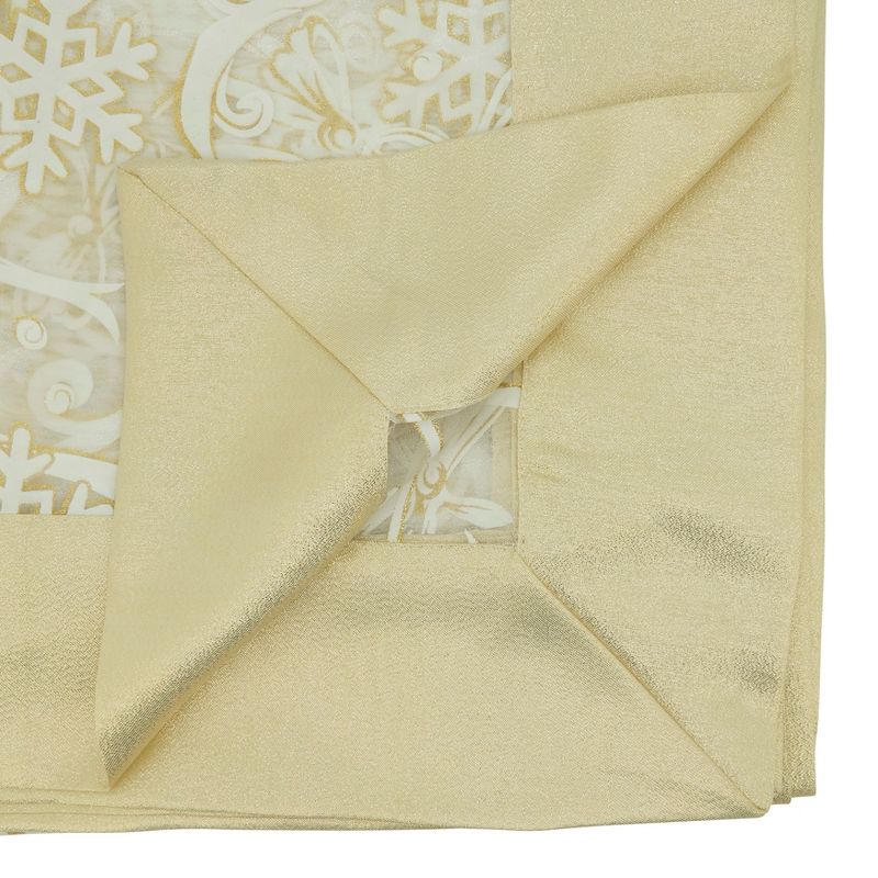 Saro Lifestyle Snowflake and Ribbon Design Tablecloth, 3 of 6