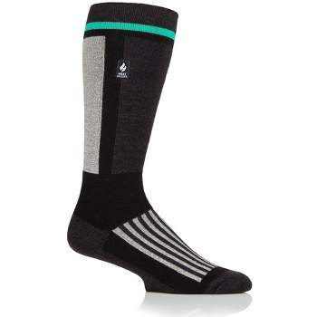 Heat Holders Ultra Lite Men's Snow Sports Glacier Long Sock Black/green Us 7-12 | Size Men's 7-12 - Black/green