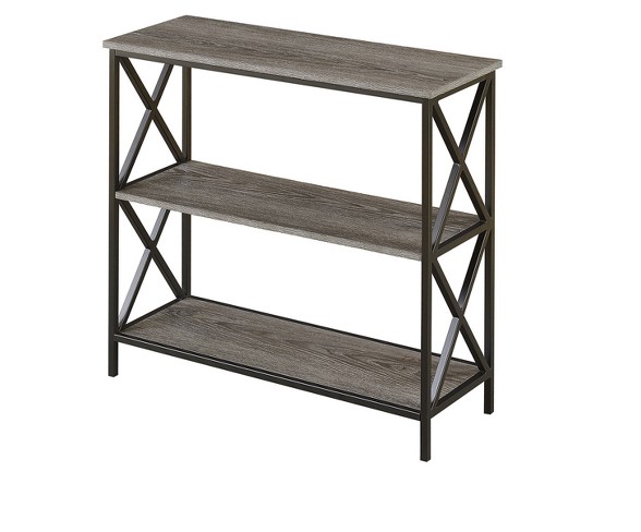 Tucson 3 Tier Bookcase Weathered Gray 29.25" - Johar Furniture