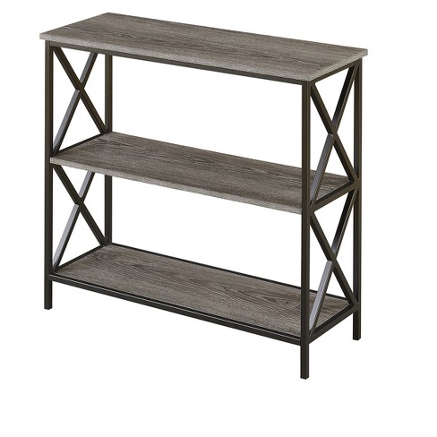 Tucson 3 Tier Bookcase Weathered Gray, 40 X 20 Bookcase