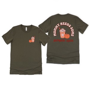 Simply Sage Market Women's Retro Mommy Needs Some Pumpkin Spice Front and Back Short Sleeve Graphic Tee - 1 of 4