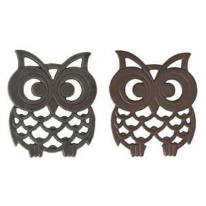 Transpac Iron Owl Trivet Set of 2 Spring Home Decorations - 1 of 1