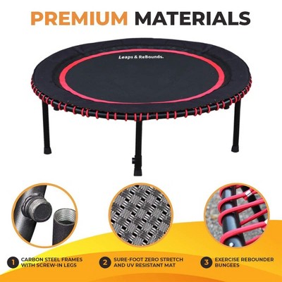 40-Inch Round Orange Fitness Trampoline with Carbon Steel Frame