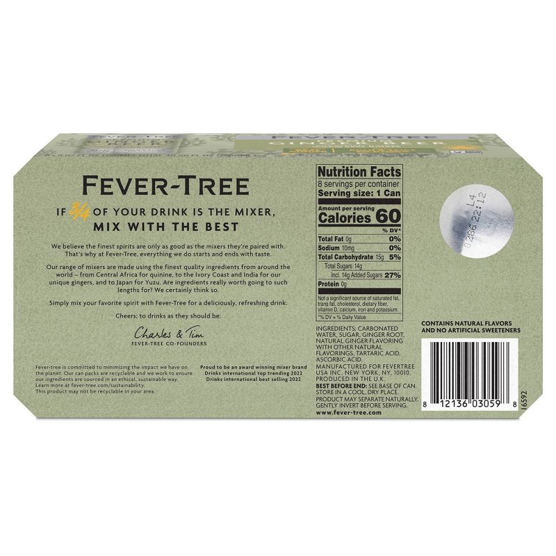 Fever-Tree Ginger Beer- 8pk/150ml Cans, 5 of 6