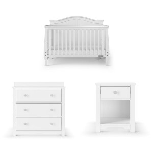 Child Craft Camden Crib, Dresser, and Nightstand Nursery Set, 3-Piece, Includes 4-in-1 Convertible Crib, 3 Drawer Dresser, and Nightstand - 1 of 4