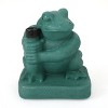 GDFStudio Andy Outdoor 60 lbs Concrete Frog Shape Umbrella Base, Green - 4 of 4