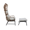 Indoor Outdoor Double Egg Chair with Ottoman Padded Cushions,Wicker Lounge Chair Deep Seating Chair with Footrests,Loveseat for Patio Porch Backyard - 2 of 4