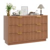 Modern 6 Drawer Dresser for Bedroom, 47 In Wood Chest of Drawers, Compact Nursery Dresser Storage Cabinet for Closet Living Room Apartment - 2 of 4