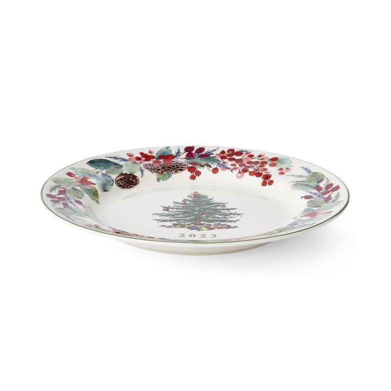 Spode Christmas Tree 2023 Annual Collector Plate, 8 Inch Christmas Collectable and Decorative Plate, White, 2 of 7
