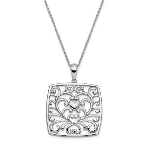 Black Bow Jewelry Sterling Silver I Care About What You're Going Through Necklace, 18 In - 1 of 4