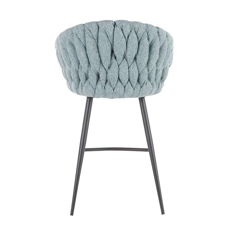Braided Matisse Contemporary Counter Height Barstool Blue - LumiSource, 5 of 12