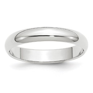 Black Bow Jewelry 2mm to 6mm 10K White Gold Half Round Standard Fit Band - 1 of 4