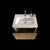 Lyngins Floating Bathroom Vanity with Sink – U-Shape Wall Fitting, Striped Texture Bathroom Storage Cabinet with Push-Open Drawer & Curved Edges - 2 of 4