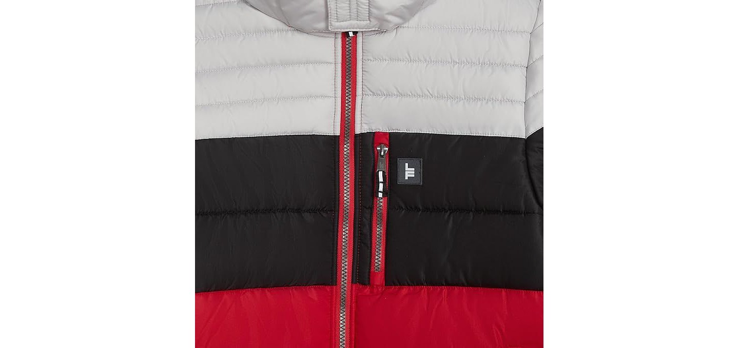 Куртка London Fog Heavyweight Puffer Jacket with Soft-Lined Hood, Fleece Beanie, and Left-Chest Zipper Pocket - Red для мальчиков, цвет: Красный — фото 3