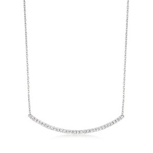 Pure Collection by Ross-Simons 0.20 ct. t.w. Diamond Curved Bar Necklace in Sterling Silver Size 16 - 1 of 4
