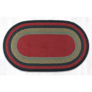 Earth Rugs Burgundy/ Olive/ Charcoal Oval Braided Jute Rug – Rustic Handcrafted Farmhouse Accent for Kitchen, Entryway & Living Room - 1 of 2