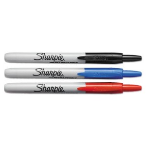 Sharpie Retractable Permanent Markers Fine Point Assorted 3/Set 32726PP - 1 of 4