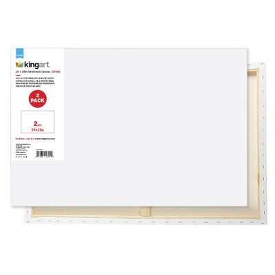 KINGART Stretched Canvas 24" x 36", 2-Pack