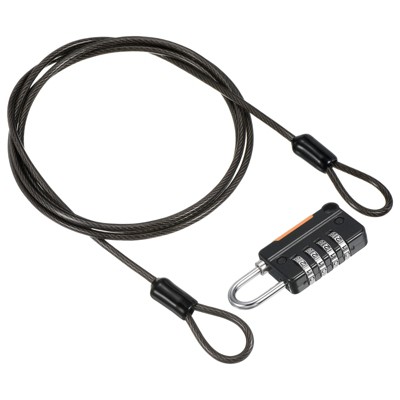 Unique Bargains Locker Luggage Bike 4 Digit Combination Lock with Security Cable Set