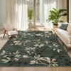 Washable Floral Leaf Print Area Rug for Living Room Bedroom, Large Non Slip Floor Carpet for Kitchen Dining Room - 3 of 4