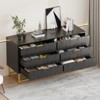 6 Drawer Dresser,Modern Dresser Chest with Wide Drawers and Metal Handles,Wood Storage Chest of Drawers for Bedroom,Living Room,Hallway,Entryway - 2 of 4