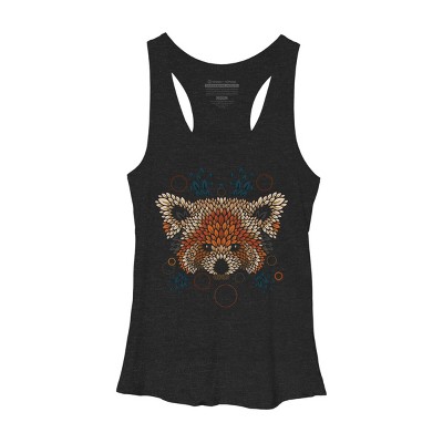 Women's Design By Humans Red Panda Face By LetterQ Racerback Tank Top