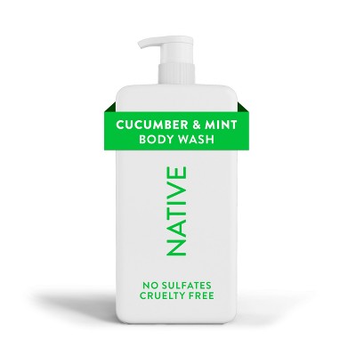 Native Body Wash for Women & Men - Cucumber & Mint - Sulfate Free with Pump - 36 fl oz