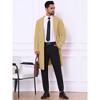 Lars Amadeus Men's Winter Single-Breasted Notched Lapel Long Overcoat - 4 of 4