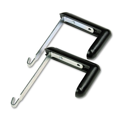 Quartet Adjustable Cubicle Hangers 1 1/2" - 3" Panels Aluminum/Black 2/Set 7502