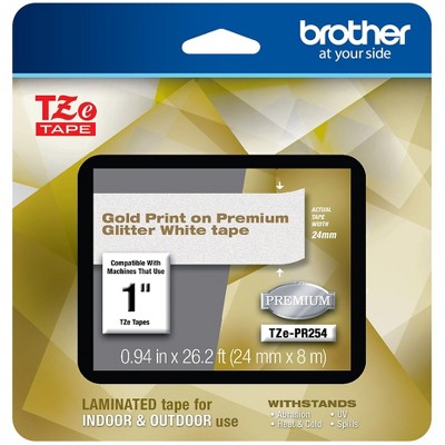 Brother P-touch Laminated Tape 1 Gold Print TZE-PR254