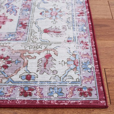 Tucson Elegance 5' x 8' Burgundy & Beige Easy-Care Area Rug