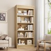 71" Farmhouse Bookcase w/ Double Fluted Design, 5 Tier Tall Bookshelf with Wooden Base, Rustic Vintage Wooden Bookshelf for Office Library - 3 of 4