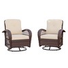 UPHA Wicker Outdoor Rocking & Swivel Chair 2-Piece Set with Cushions - 2 of 4