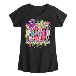 Girls' - Barbie - Retro Dream Team Checker Fitted Short Sleeve Graphic T-Shirt - 1 of 4
