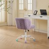 PAGED Adjustable Height Office Chair, Modern Swivel Vanity Chair with Colorful Wheels and Metal Base, Armless Desk Chair for Office - 2 of 4