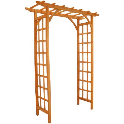 Sunnydaze Durable Wooden Arbor For Gardening, Walkways, and Wedding Decor with Weatherproof Finish - 78"