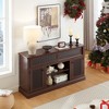 58" TV Stand with Embossed Pattern, Sliding Door Media Console with Open and Closed Storage for Living Room or Bedroom, Modern TV Cabinet - 4 of 4