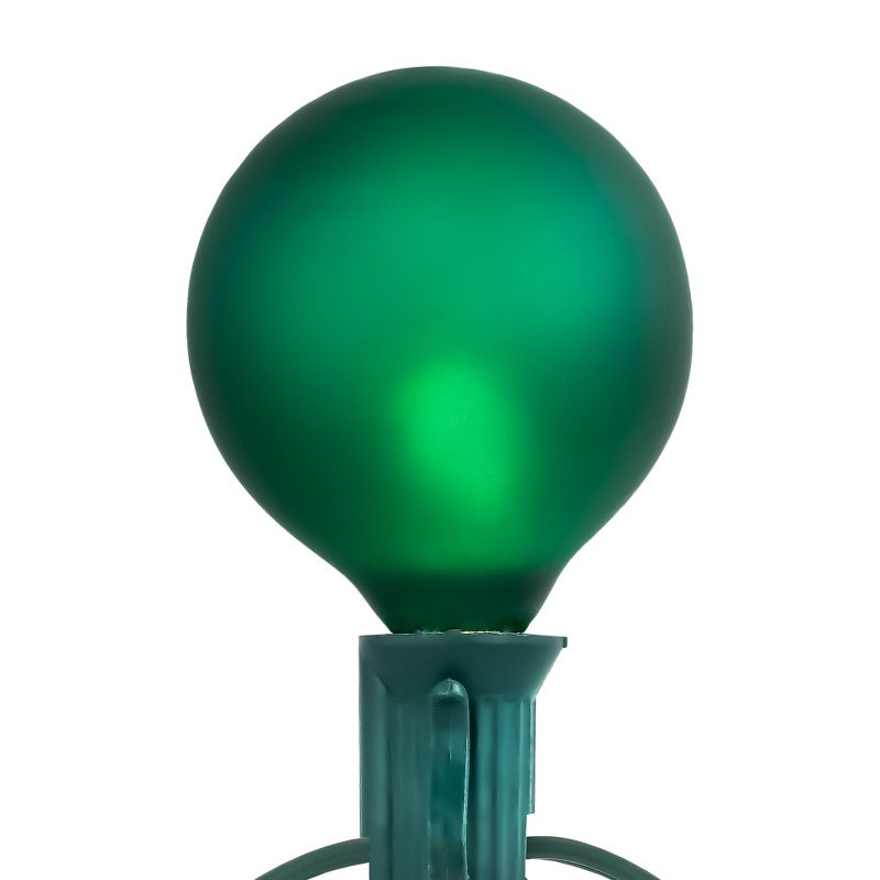 Northlight 10-Count Frosted Red, White and Green G50 Globe Patio Lights, 9ft Green Wire, 5 of 10