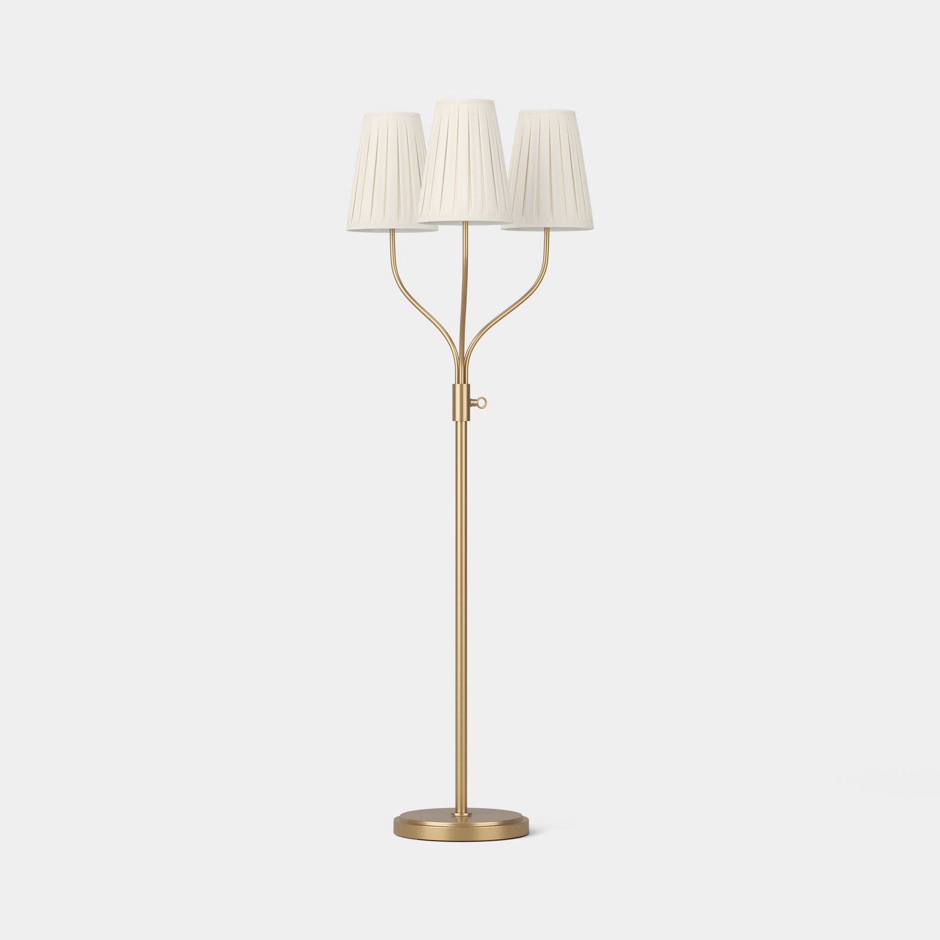 Triple Brass Box Pleat Shade Floor Lamp - Threshold™