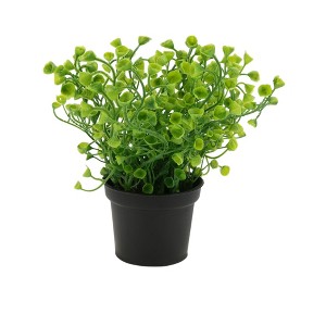 Unique Bargains Artificial Plants Bellflower Decorative Pot Plastic 2.76"x2.76"x6.69" 1 Pc - 1 of 4