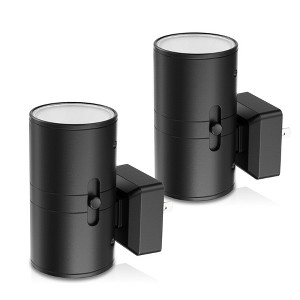 YANSUN 2-Pack 1W Plug-in Light-Controlled Night Light, Black, Purple Light with White PC Shade, 0%-100% Dimming - 1 of 4