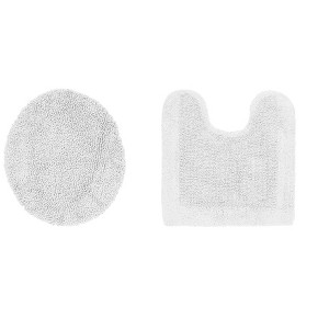 Edge Bath Rug 100% Premium Cotton Ultra-soft Water Absorbent Tufted Solid Reversible 2 Piece Bathroom Rug Set For Machine Washable Bathmat - 1 of 4