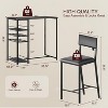 Fulvari Set for 2 Dining Table with Open Storage Shelves, Cup Holder & Wine Rack, Bar Table and Chair for Apartments Kitchen Corners Small Space - 2 of 4